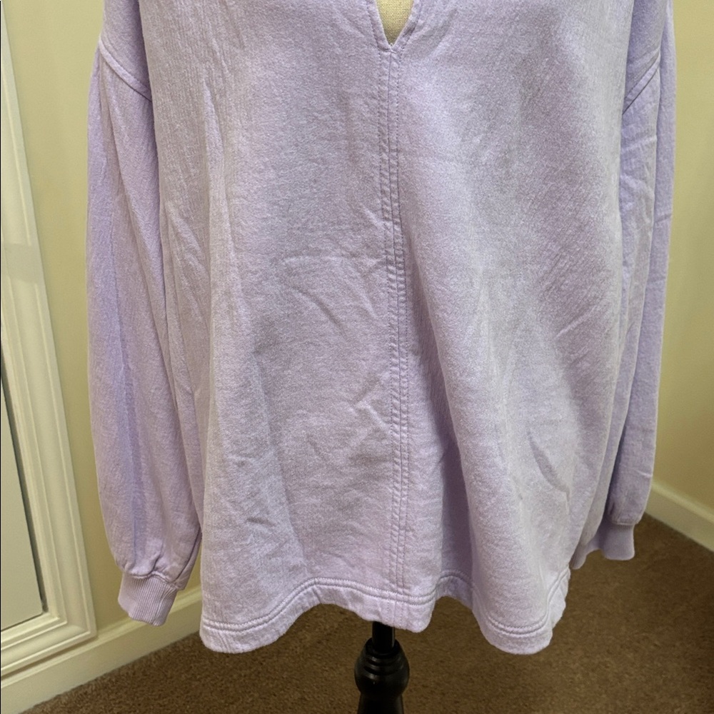 Aerie Light Purple Tie-Front Oversized Sweatshirt size Medium - Picture 3 of 7